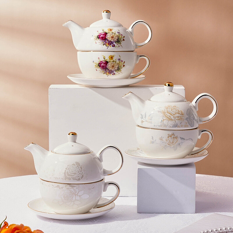 Gambar English Afternoon Tea Single Pot Ceramic Tea Set Set Cup Saucer Mother Pot Tea Pot Coffee Pot Gift