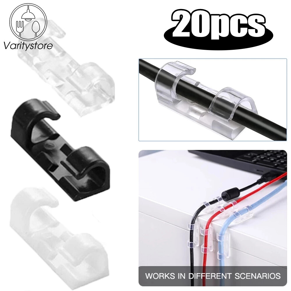20 cái sắp xếp kẹp cáp kẹp cố định quản lý bàn tự cáp dính máy cuộn dây