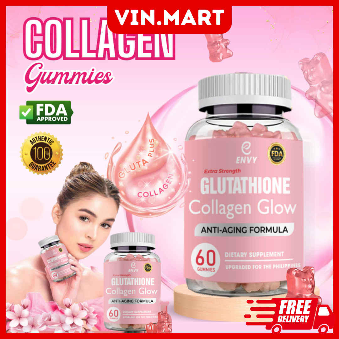envy glutathione Collagen Glow Gummies Anti-Aging Whitening Beauty Skin Dietary Supplement 60pcs bpc-157 tb-500 fda approval
