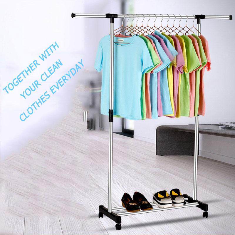 Diamond Grade Single Pole Movable Portable Clothes Rack Clothes