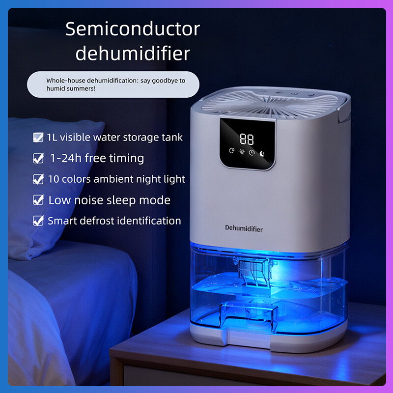 Mới thông minh máy hút ẩm 1000ml Màn hình LED kỹ thuật số thời gian độ ẩm-proof Máy hút ẩm Ánh sáng âm thanh lọc không khí máy hút ẩm