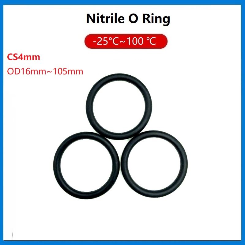 30/20Pcs Black O Ring Gasket CS4mm OD 41mm~105mm NBR Automobile Nitrile Rubber Round O Type Corrosion Oil Resistant Seal Washer