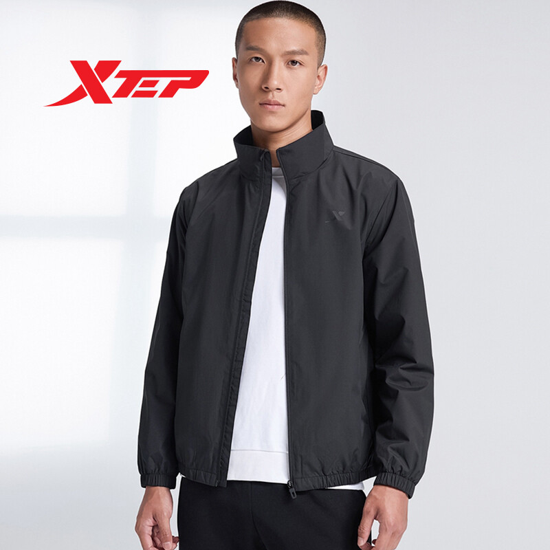 Xtep Coat Men's Double-layer Outdoor Men's Windbreaker Top Sportswear Stand Collar Windproof Sports Jacket 879329120146