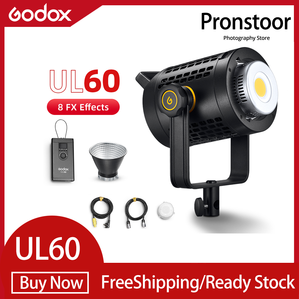 Godox UL60 Silent LED Video Light, 60W 5600K Daylight-Balanced Continuous Lighting, CRI96 TLCI97, 8 FX Effects ราคา 10,599 บาท*ส่งฟรี