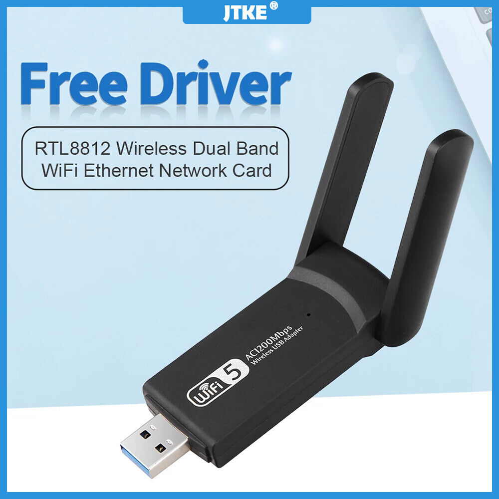 JTKE USB 3.0 1200Mbps Bộ Điều Hợp Wifi Băng Tần Kép 5GHz 2.4Ghz 802.11AC RTL8812BU Ăng Ten Wifi Mạng Dongle Thẻ Cho Máy Tính Xách Tay Máy Tính Để Bàn