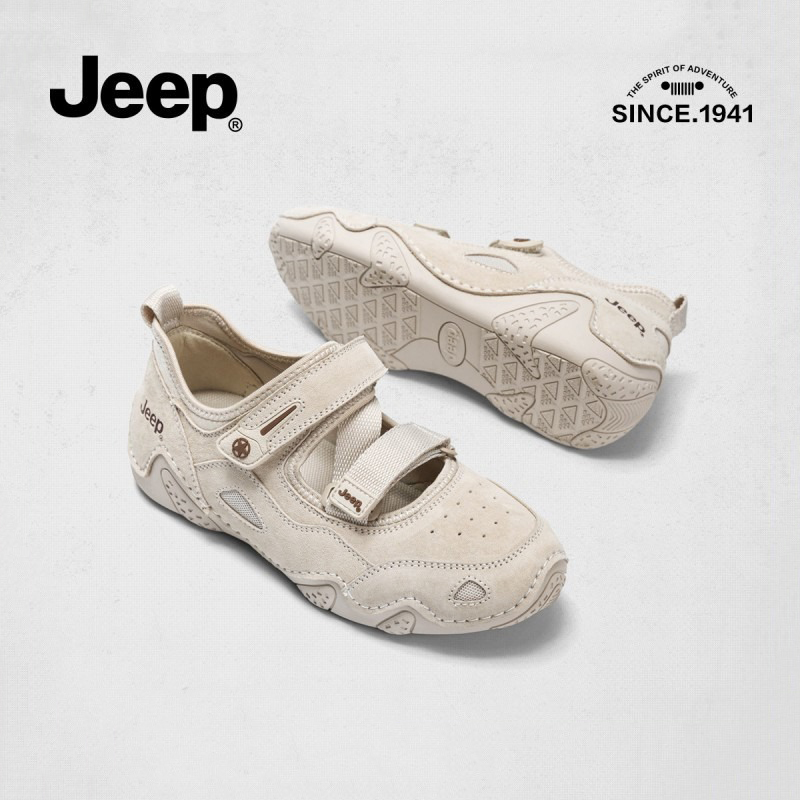 รองเท้าแมรี่เจน รองเท้าแฟชั่นสไตล์เกาหลีหัวมนน่ารัก JEEP SPIRIT 1941 ESTD Jeep niche retro sport Mary Jane รองเท้าผู้หญิงรองเท้าลำลองระบายอากาศอเนกประสงค์ใหม่รองเท้าฝึกซ้อมเยอรมันสีดำและสีขาว