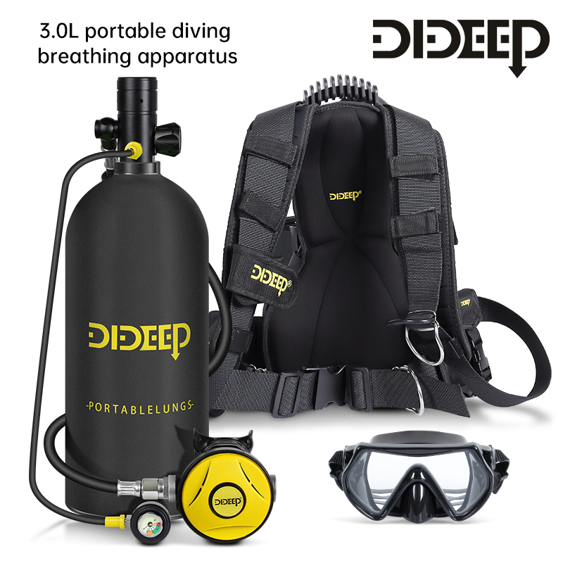 DIDEEP 3L Capacity Scuba Tank Set, with Double Shoulder Clip, Support About 35-50 Minutes Underwater Breathing Time, for Free Diving,Emergency Rescue ราคา 15,051 บาท*ส่งฟรี