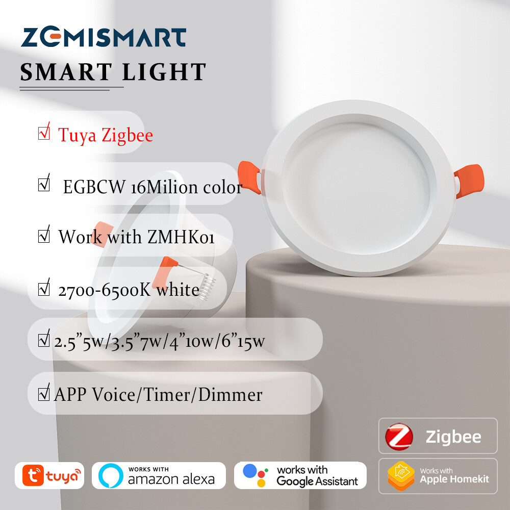 Zemismart Zigbee LED RGBCW Downlight Homekit Home APP via Homekit Hub