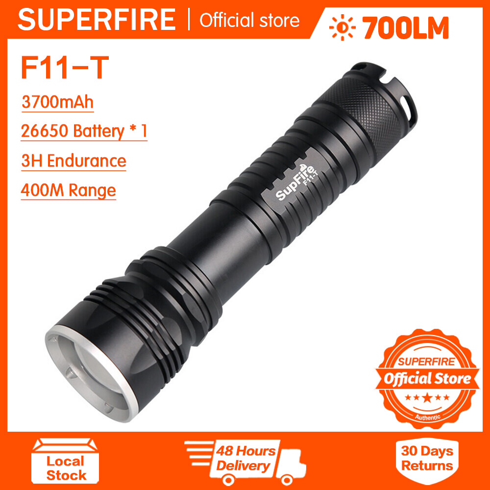 Superfire F11 Đèn pin zoom 1100lm độ sáng cao đèn pin