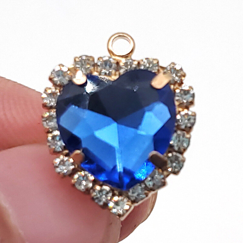 Fashion 1PCS Silver Metal Heart-shaped Color Rhinestone DIY Shoe Charms Decorate Button Shiny Accessories For Women Girls Party Beautiful Gifts - 5