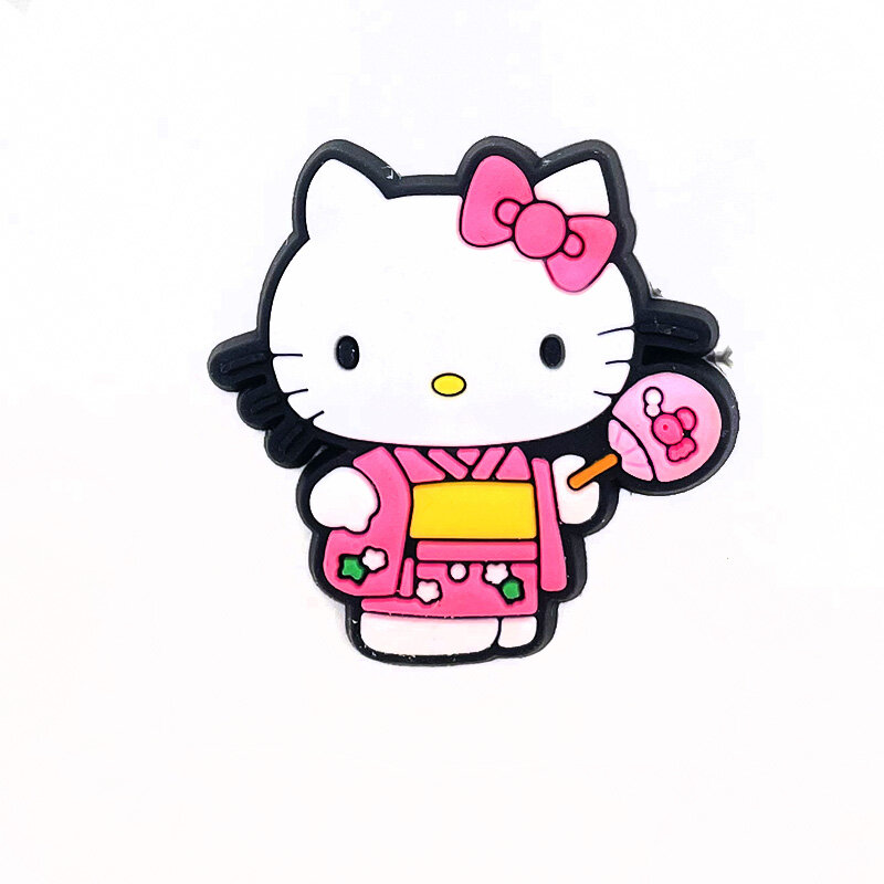 New 1PCS Cute Pink Cat DIY Hellokitty Shoe Charms PVC Decorate Sandals Buckle Accessories Pins For Girls Women Kids Birthday Lovely Gifts - 3