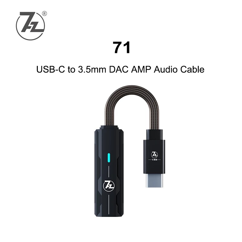 Bộ khuếch đại dac usb 7hz sevenhertz 71 bộ khuếch đại tai nghe cáp âm thanh usb-c đến 3.5mm pcm384 dsd128
