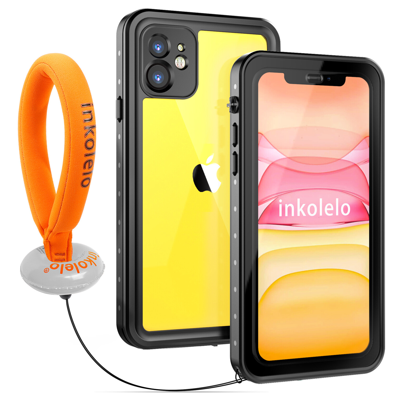 Inkolelo Ốp Chống Nước Cho iPhone 11 Kèm Dây Đeo Nổi Ốp Gồ Ghề Chống Sốc Bảo Vệ Toàn Thân Chịu Lực Cao Lặn Bơi Lội