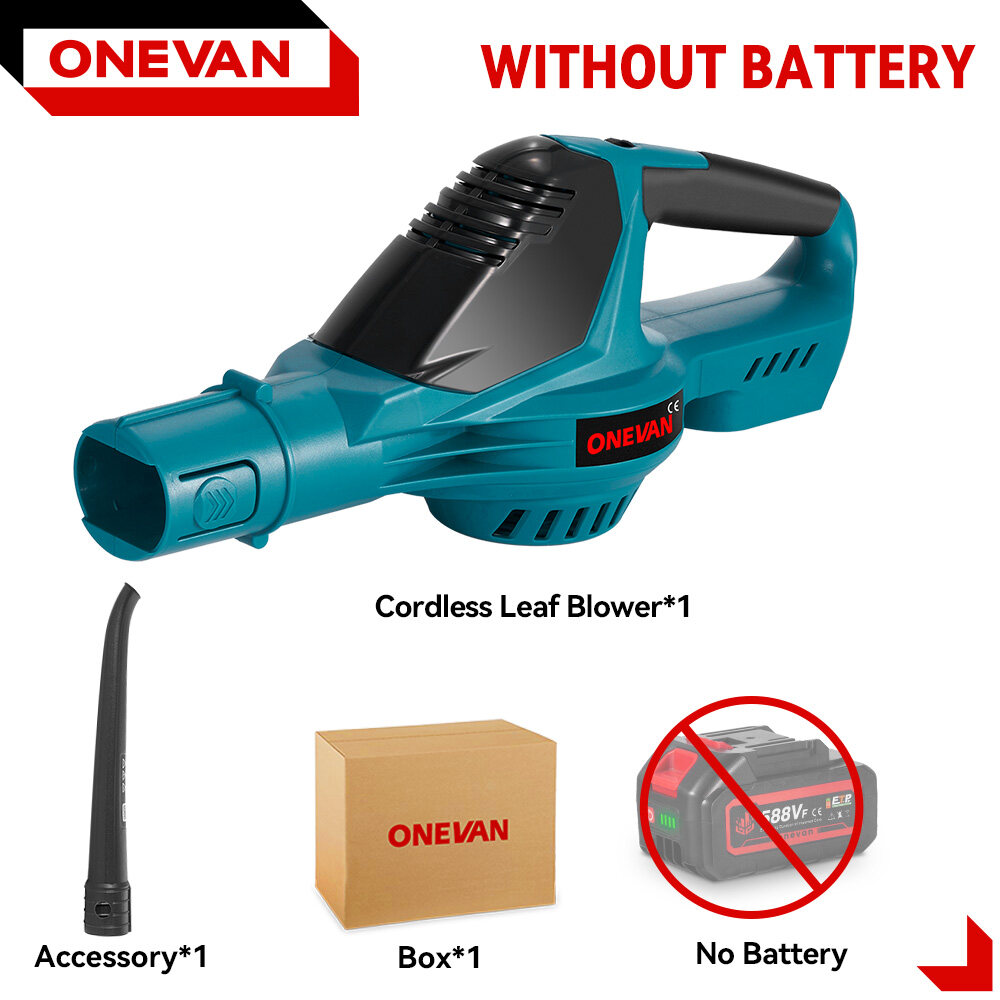 Onevan 5500W động cơ điện không chổi than Máy thổi khí không dây bụi lá tuyết thổi nhanh mạnh mẽ sạc