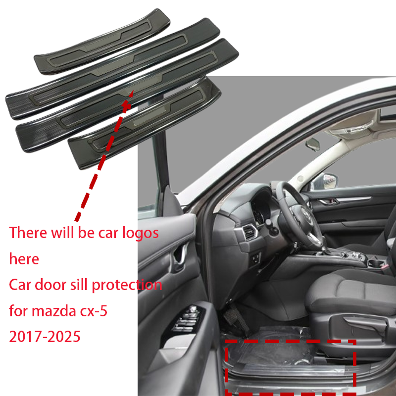 Car Door Sill Protection for Mazda CX-5 CX5 CX 5 Accessories 2017-2025 ABS Pedal Protection Cover Side Threshold Trim Car Exterior Trim 4Pcs ราคา 1,380 บาท*ส่งฟรี