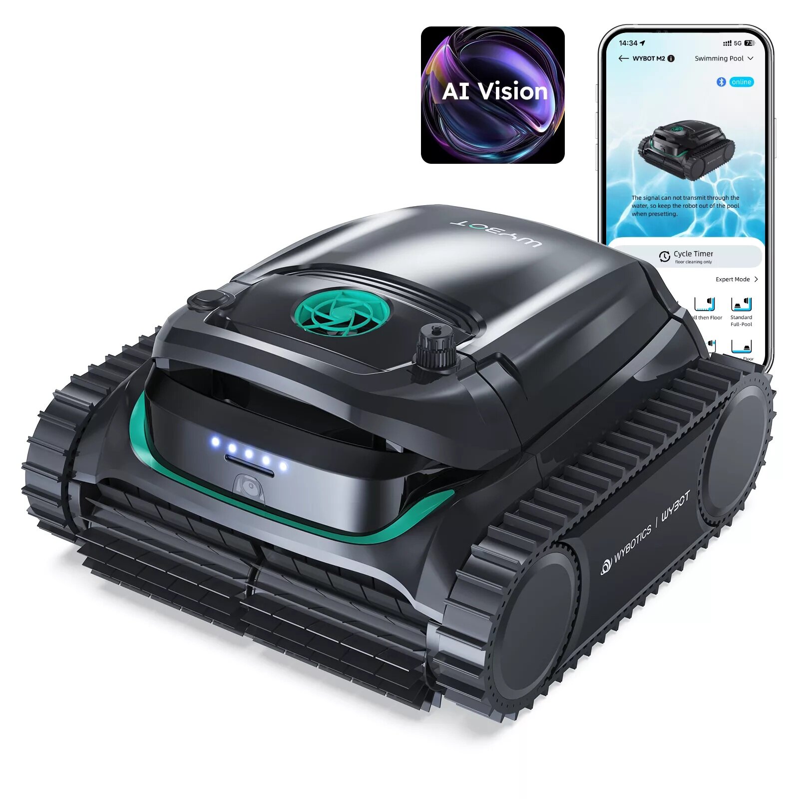 Cordless Robotic Pool Cleaner, Wall & Waterline Cleaning, Smart Navigation, Smart Precision Docking™, 2 Cleaning Modes, Pool Vacuum for Inground ราคา 36,934 บาท*ส่งฟรี