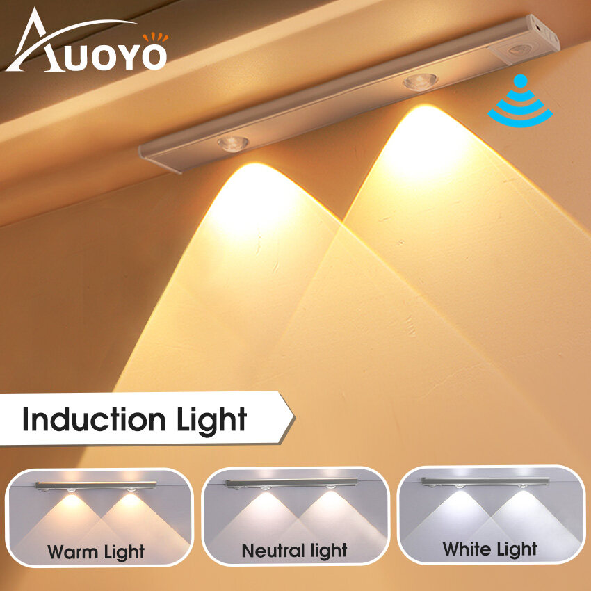 Auoyo Đèn LED cảm ứng gắn giường, cầu thang, toilet, tủ đồ