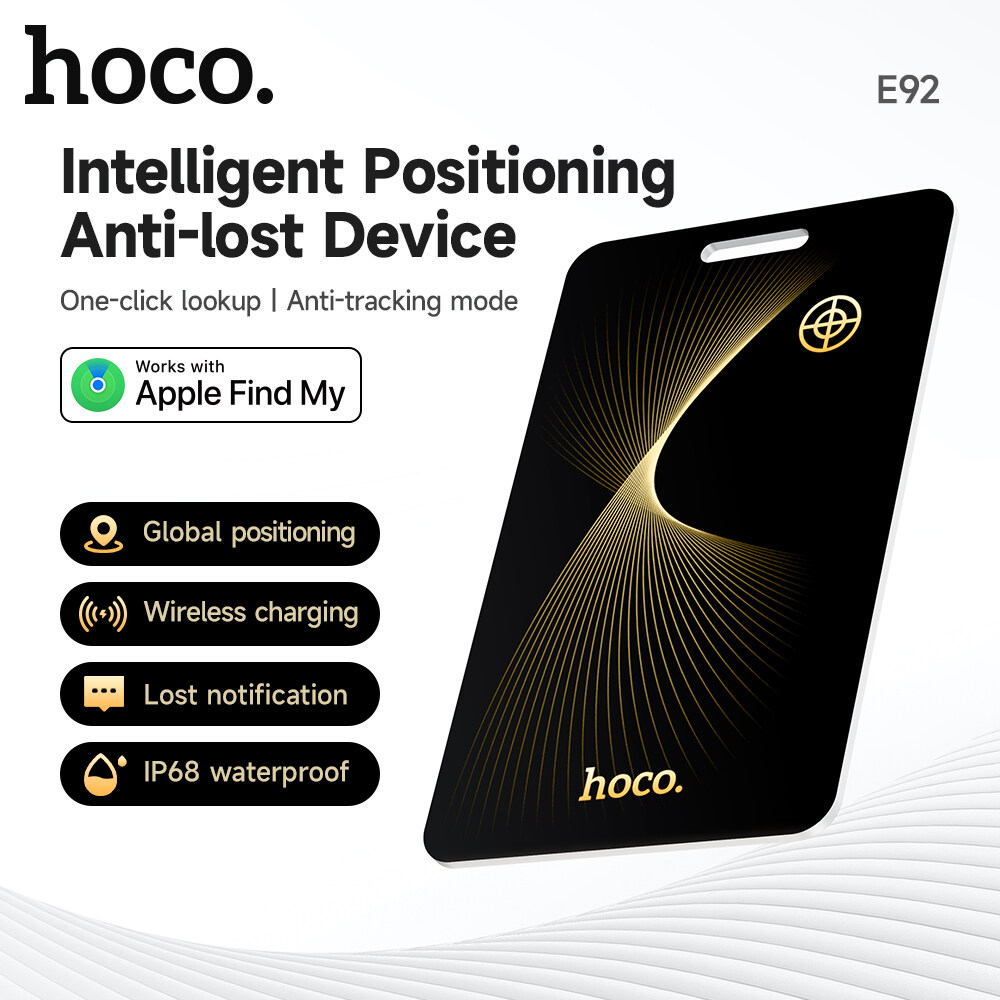 [2024]HOCO E92 Original 100% Saviour Smart Positioning anti-lost device Mini Anti-Lost Wireless Track Device Support Apple Find My network&Wireless Charging ราคา 499 บาท*ส่งฟรี