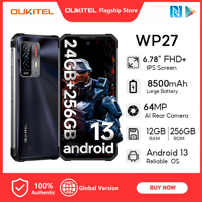 Oukitel WP27 24GB+256GB 6.78“FHD+ 8500 mAh Cell Phone Android 13 Mobile Phone 64MP MTK G99 Rugged Smartphone ราคา 9,248 บาท*ส่งฟรี