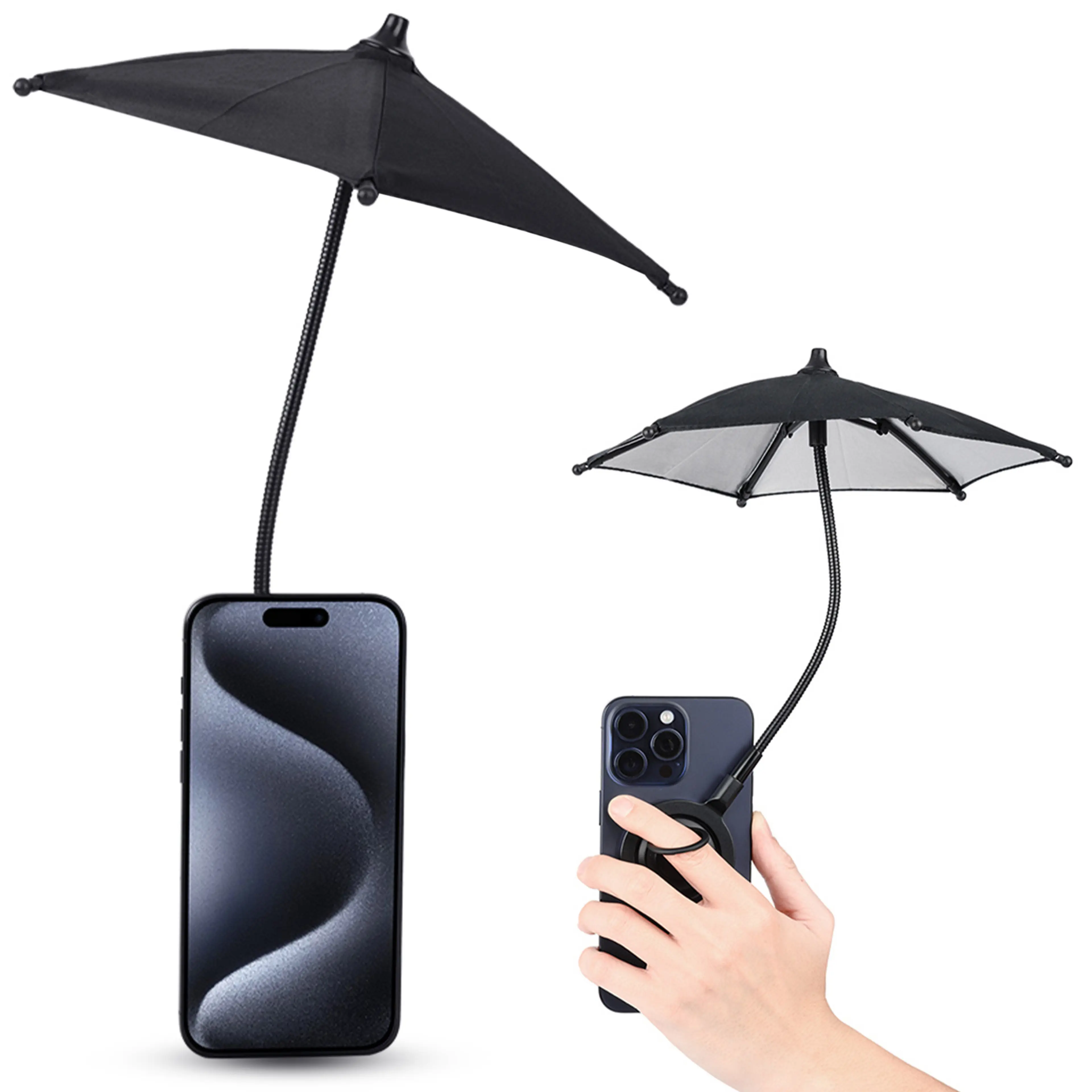 JJC Magnetic Phone Umbrella with MagSafe Phone Ring Holder For iPhone 16 15 14 13 12 Pro Max Plus&MagSafe Phone Case&Other Android Phones