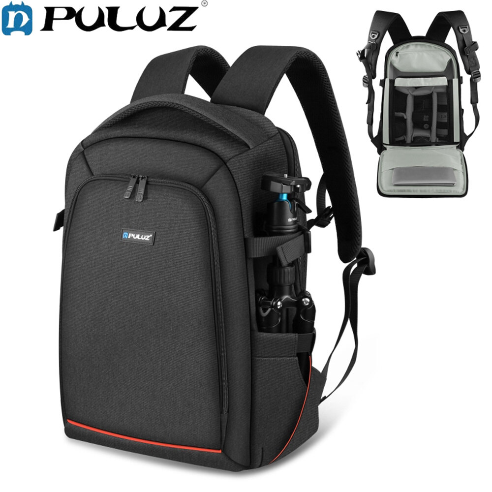 Puluz ba lô máy ảnh pu5015b túi đựng máy ảnh chống nước túi đựng máy ảnh dung tích lớn có ngăn đựng máy tính xách tay giá đỡ ba chân tấm che mưa cho nam nữ nhiếp ảnh gia