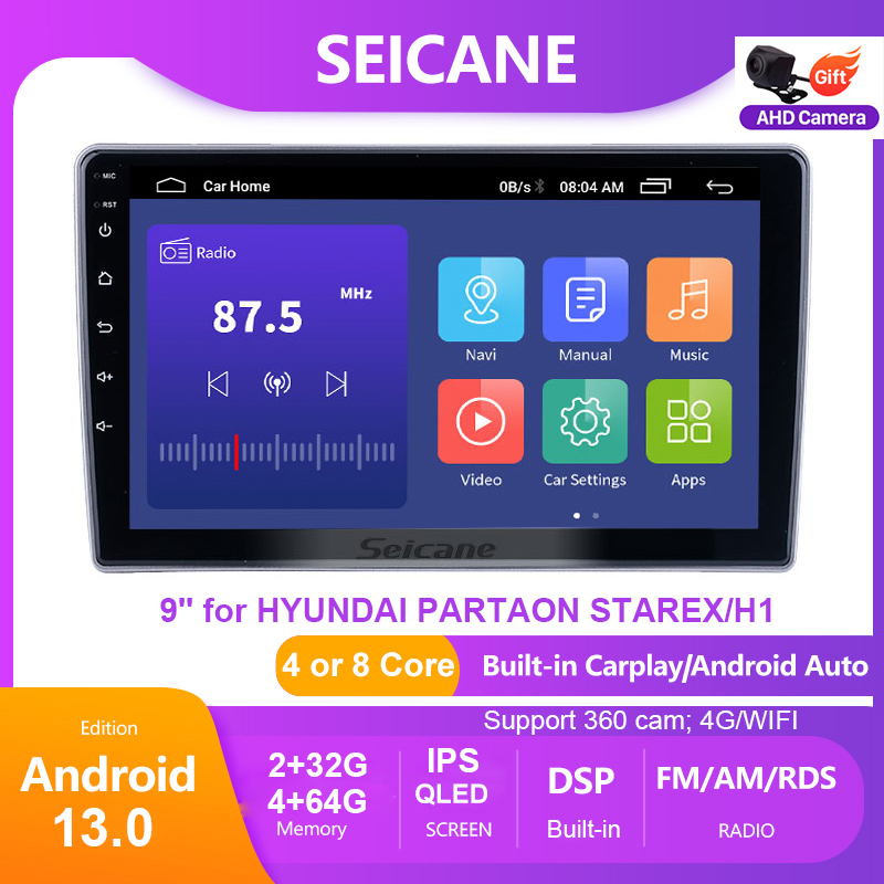 [Seicane Android 13.0 car audio stereo player for 2007-2015 HYUNDAI PARTAON STAREX/H1 9inch QLED touchscreen CAR Radio GPS Navigation Headunit Support SWC Netflix PlayStore YouTube,Seicane TopNavi Android 13.0 car audio stereo player for 2007-2015 HYUNDAI ราคา 2,220 บาท*ส่งฟรี