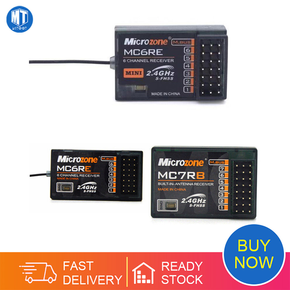 Bộ thu mini microzone mc7rb mc6re 6ch cho máy phát điều khiển microzone mc6c 2.4g 6ch cho máy bay điều khiển từ xa