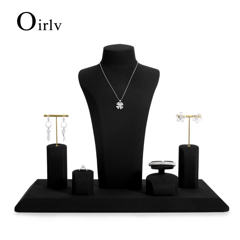 Oirlv vòng đeo tay bông tai vòng cổ mannequin giá đựng đồ trang sức khay trưng bày giá treo trưng bày cửa hàng tt086