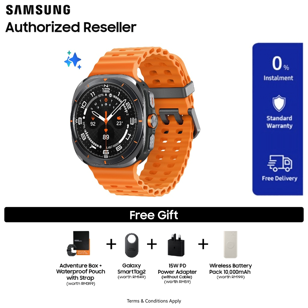 SAMSUNG Galaxy Watch Ultra LTE 47mm, Titanium Smartwatch, AI tracker, 10 ATM Water Resistance, Dual Frequency GPS