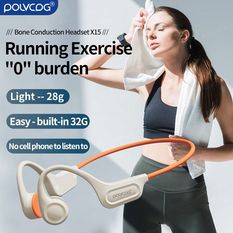 POLVCDG Professional Sports Headphones Cycling Headphones Suitable For Outdoor Activities Openrun X15 Bone Conduction Headset Wireless Earbuds Bluetooth Earphone IPX8 Waterproof Earbuds