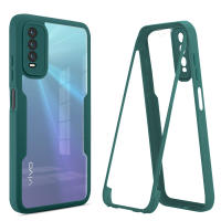 YBD 360° Double Sided Protective Phone Case for Vivo Y20 2021 Y20i Y20S G Y12S 2021 Y20A Y12A Y3S Vivo 2026 V2029 V2038 V2044 V2033 V2042 V2069 V2039 V2068 V2027 V2032 Ultra Thin Silicone Front and Rear Protection