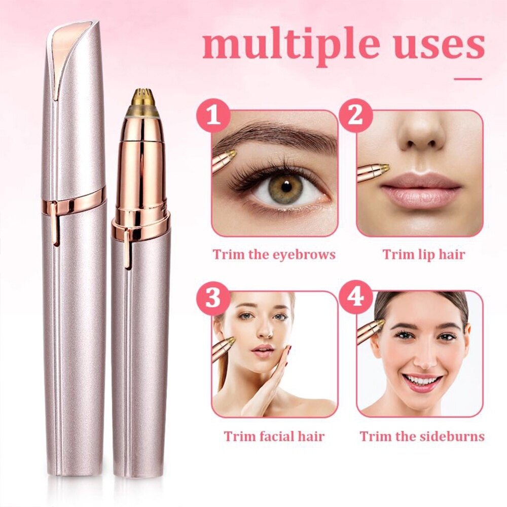 Gambar Portable Electric Eyebrow Trimmer Women USB Charging Eyebow Shaver