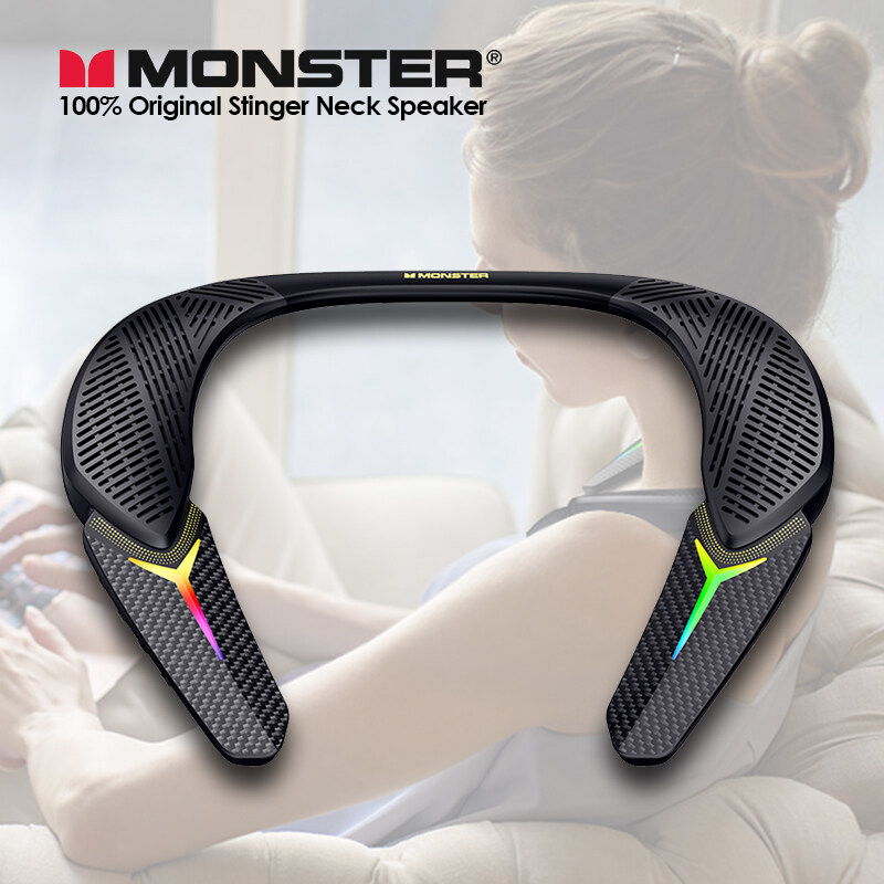 Monster Stinger treo cổ trò chơi Loa Bluetooth không dây âm thanh chất lượng cao RGB HD cuộc gọi
