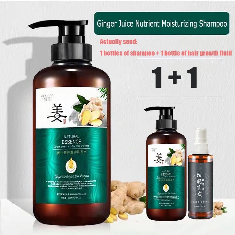 Gambar ????Ginger Shampoo Anti hair Loss Anti Dandruff Control Oil Densification Development Hair Lotion Shampoo hair care500ML