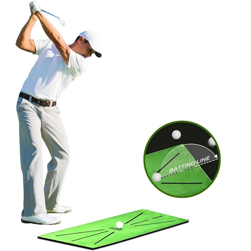 Thảm swing golf mới thảm theo dõi đánh dấu dấu hướng 11.8 "x 23.6" đệm swing golf với 3 quả bóng xốp thảm tập luyện golf