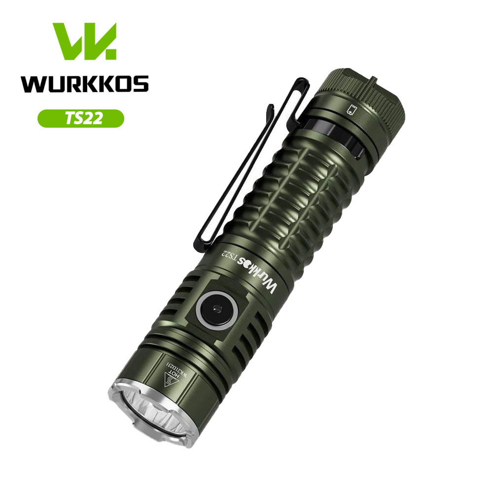 Wurkkos TS22 có thể sạc lại 21700 Đèn pin Led xhp70.3 hcri mạnh mẽ tối đa 4500lm IP68 với sạc ngược