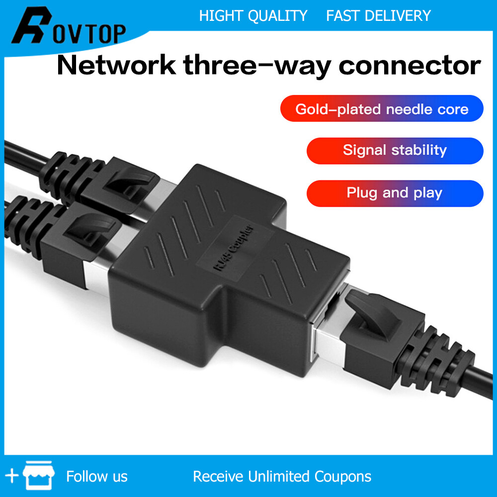Rovtop đầu nối cáp mạng rj45 đầu nối lan ob-230b đầu nối mạng tee đầu nối cáp mạng mở rộng một hai bộ chuyển đổi bộ chia