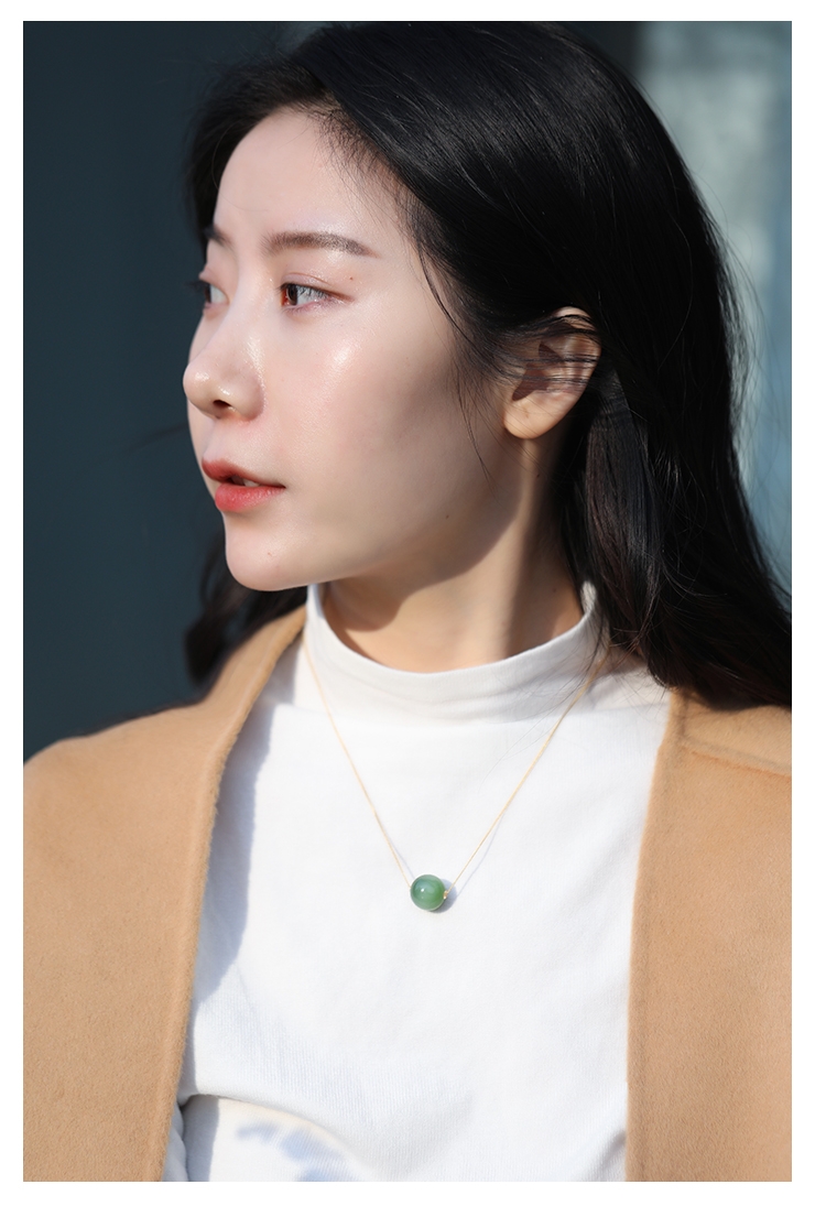 Montagne Jewelry จี้หยกเขียวหายากจากธรรมชาติ ทองคำเหลือง 18k เครื่องประดับผู้หญิง สร้อยคอจี้