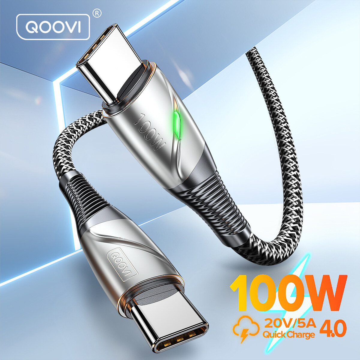 QOOVI 100W USB C để loại USB C Cáp PD 5A Sạc nhanh 4.0 dây sạc sạc điện thoại iPhone nhanh 15 16 MACBOOK iPad Xiaomi Samsung Huawei Vivo Oppo Loại-C USBC dây