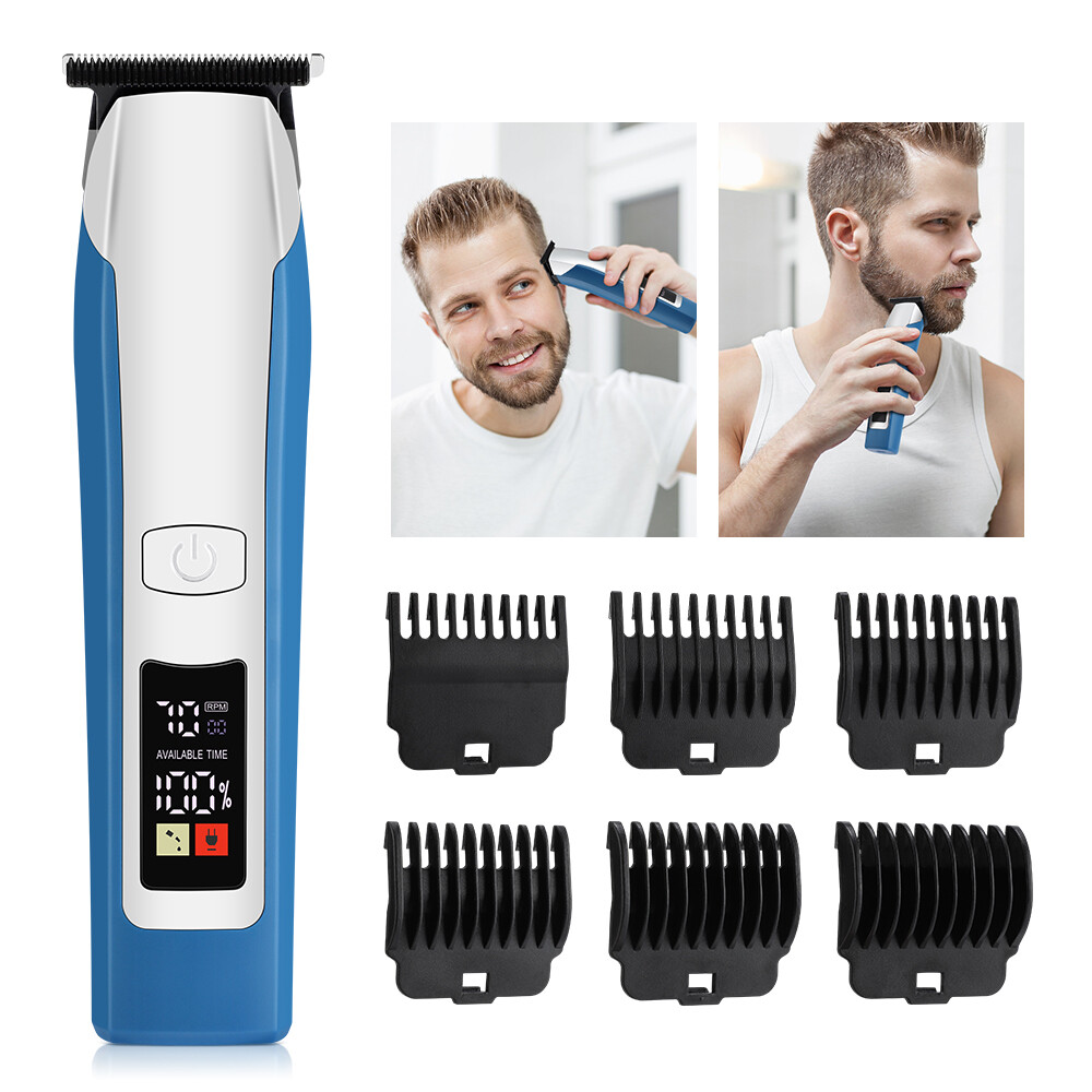 Đồ cắt tóc chạy điện Lưỡi dao có thể tháo rời Tông Đơ Cắt Tóc Màn hình LCD dụng cụ cắt cá nhân cho râu cho salon của nam giới cắt tóc Máy Cắt Tóc máy cạo râu máy cắt có thể sạc qua USB Máy cạo râu cho nam
