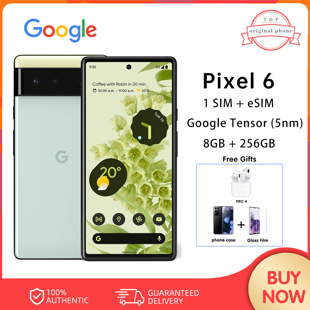 Google Pixel 6 US Version Unlocked 1 Sim + eSIM 8GB + 256GB 5G Mobile Phone Google Tensor (5nm) 4614 mAh NFC Original ราคา 12,329 บาท*ส่งฟรี