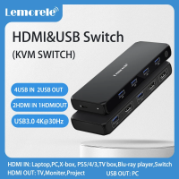 Lemorele G98 chuyển HDMI KVM USB chuyển đổi 4K HDMI USB 3.0 Bộ chọn đổi hộp 5 trong 1 ra với IR từ xa HDR HDCP 2.3 cho Xbox PS4 PC TV chuyển đổi hơi nước boong