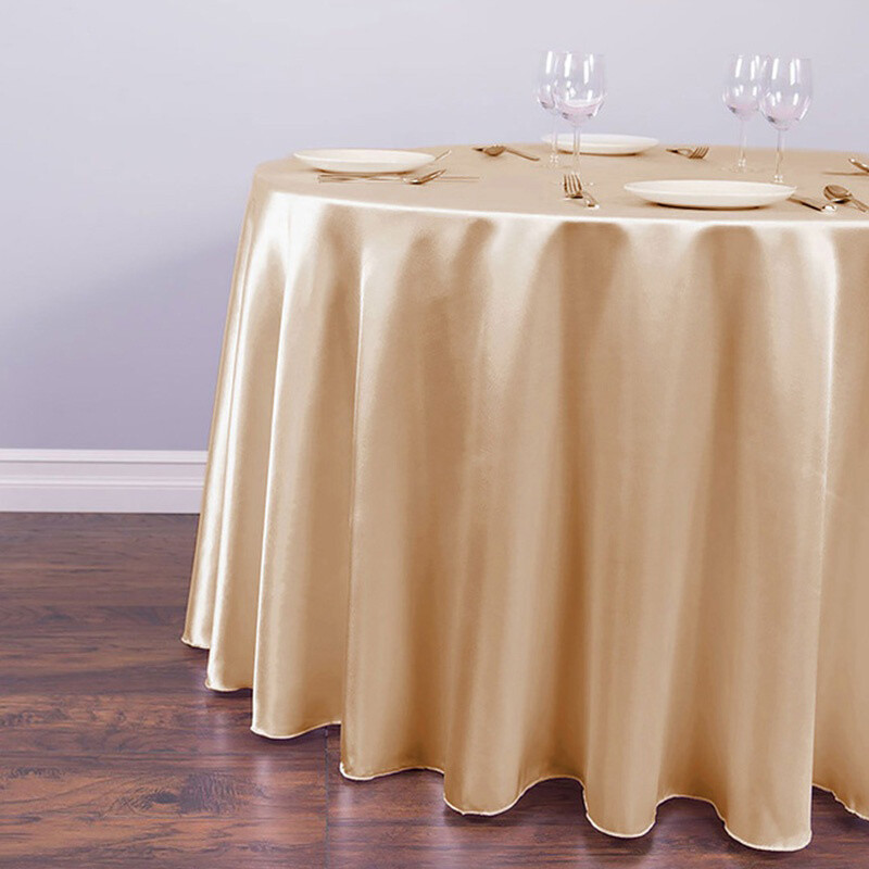 Satin Tablecloth Shiny Round Elegant Table Tablecloths Party Table Cloth Coffee Table Cover Gold Individual Vintage Table Beach