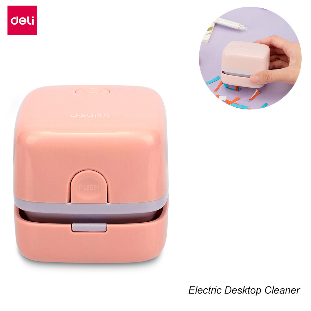 Deli mini máy tính để bàn sạch hơn 360 ° tăng hướng gió bút phế liệu confetti cookie vụn bụi tập thể