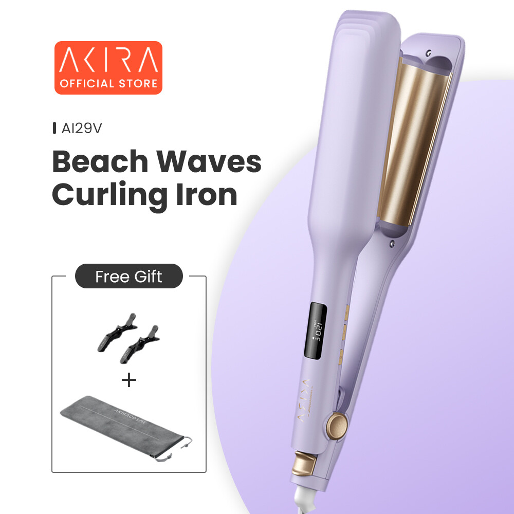 Máy Uốn Tóc Ion Âm Gốm 26Mm Tiện Dụng AKIRA Nhật Bản, Cây Gậy Uốn Xoăn Dẹt Dụng Cụ Tạo Kiểu Tóc Phồng Phồng Mềm Mại Sóng Nóng Hàng Ngày Làm Quà Tặng Quà Tặng