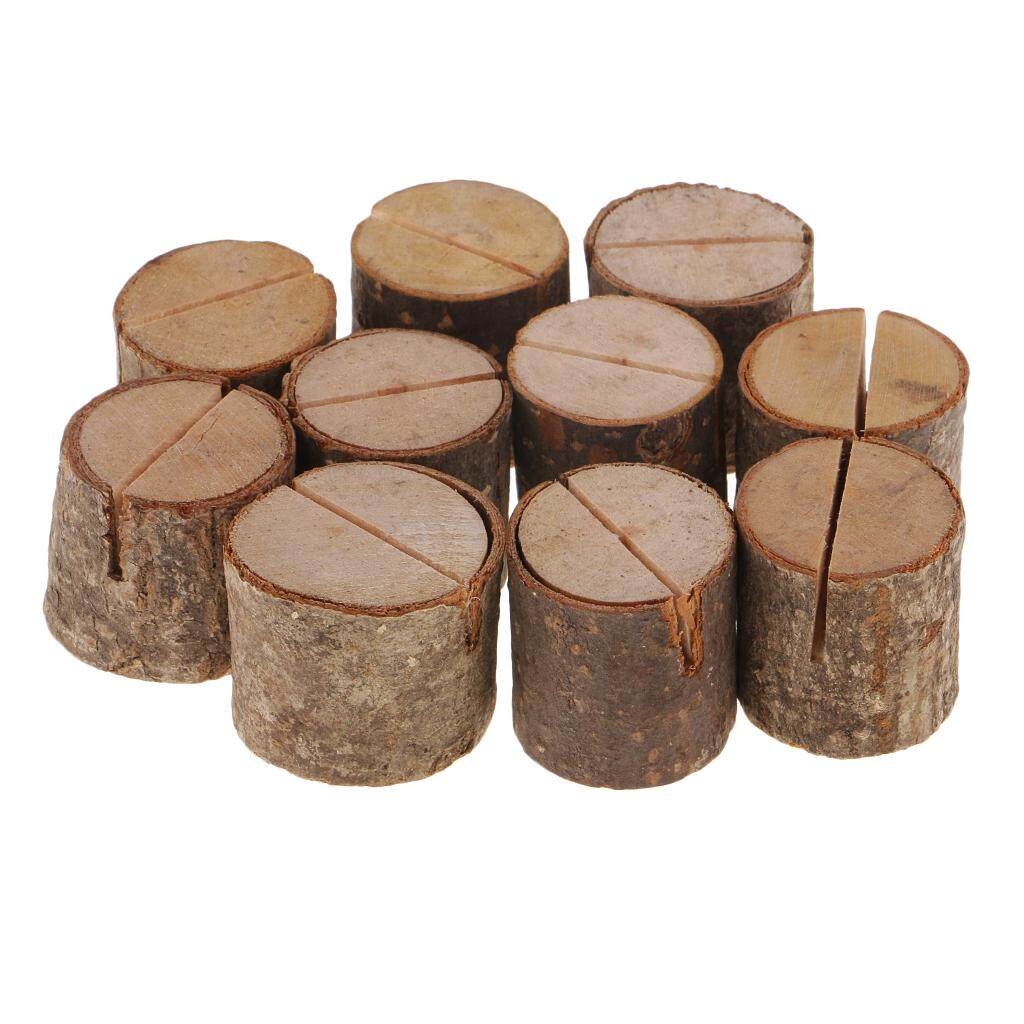 Perfeclan 10 Piece Natural Wooden Log Block Wedding Table Number