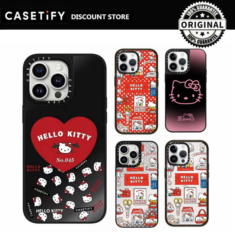 Casetify x hello kitty ốp gương cho iphone 15 pro max / iphone 14 pro max / iphone 13 pro max / iphone 12 pro max / iphone 11 vỏ điện thoại vỏ bảo vệ