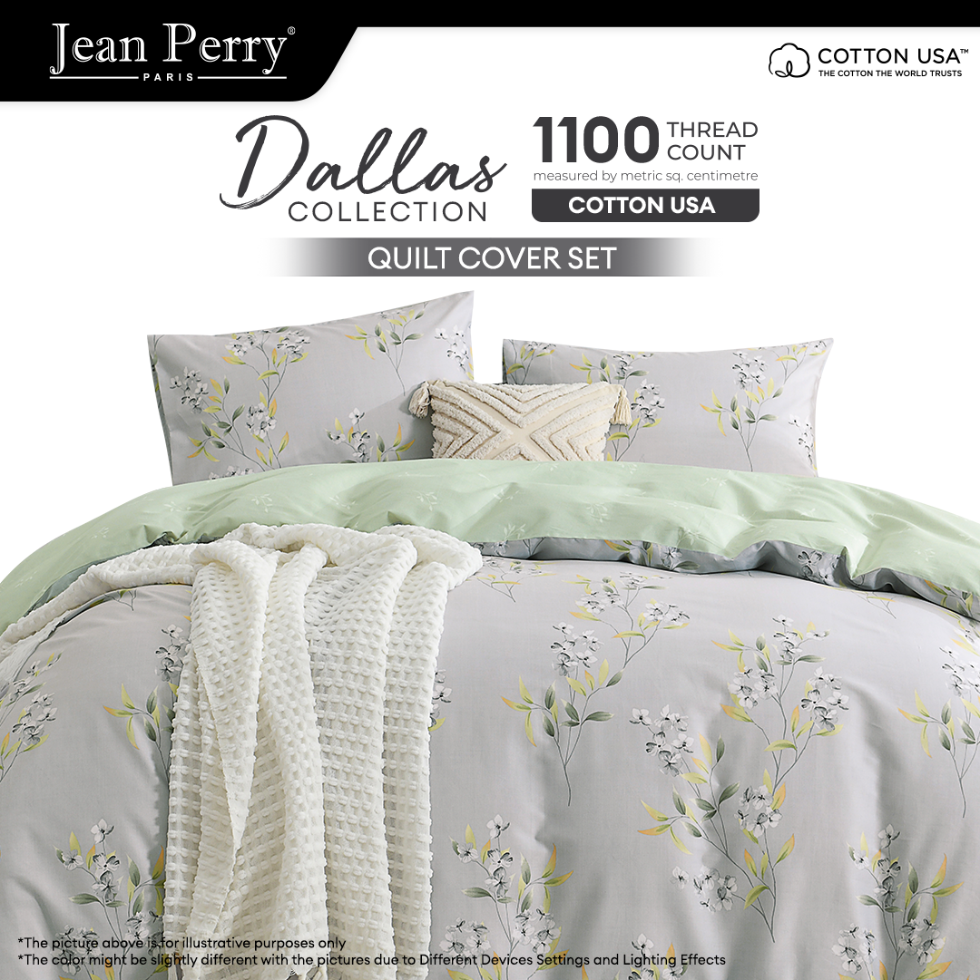 Jean Perry Dallas Cotton Quilt Cover Set - Cotton USA 1100TC (Super Single / Queen / King)