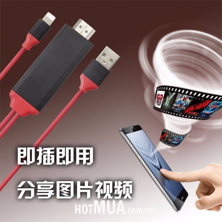 Dây chuyển lightning ra HDMI, iphone ra HDMI 7