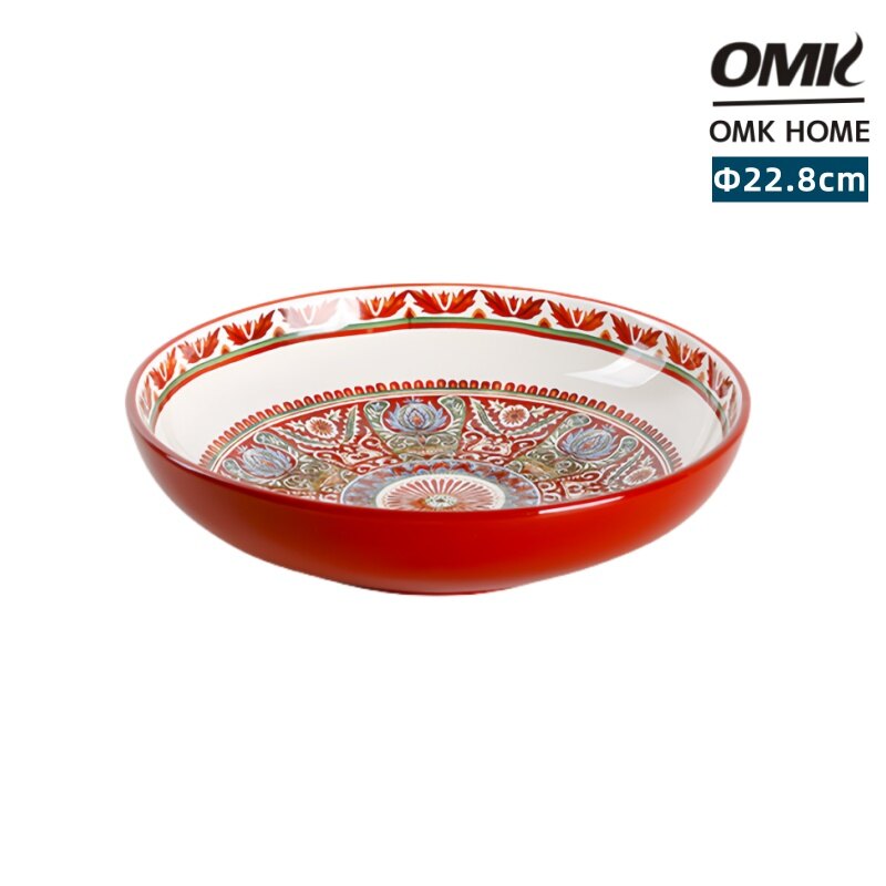 OMK Red classic series Ceramic 9 inch deep plate Salad bowl ราคา 498 บาท*ส่งฟรี